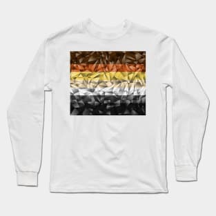 Abstract Fractal Triangles Gay Bear Pride Flag Pattern Long Sleeve T-Shirt